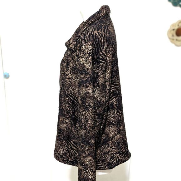 NWOT JM Collection Animal Print  Zip Up Jacket Drawstring Bottom - Picture 4 of 13